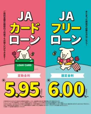 JAカードローン・JAフリーローン